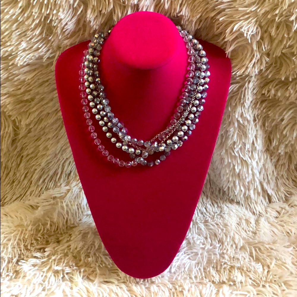 White House Black Market Silver beaded necklace